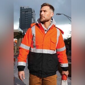 NWT Cornerstone Orange & Black Reflective Jacket, size 2XL